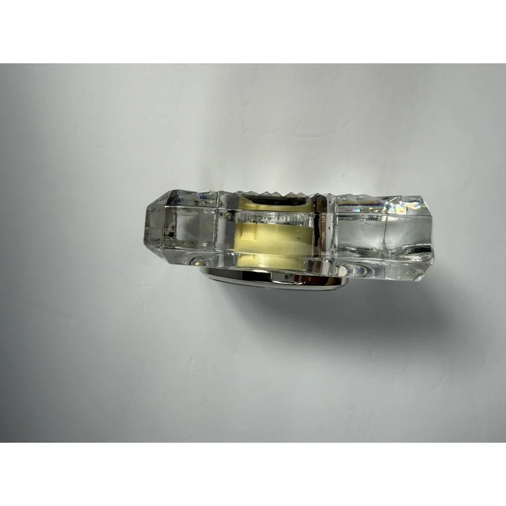 Concept Vintage Crystal Mantel Table Top Quartz Clock Art Deco Cristal d'Arques